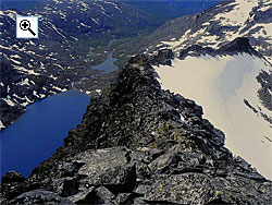 Looking from the summit of Falketind down the west ridge