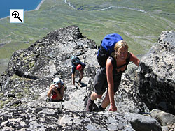The very top section of the spur on the south face of stre Torfinntind