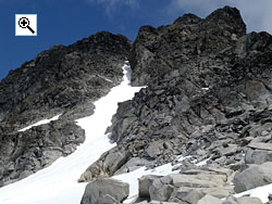 The gully on the west side of Saksi in July